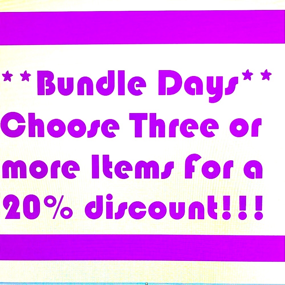 COPY - 💜💜💜Bundle Days - Bundle any three items for a 20% discount!!!!💜💜💜